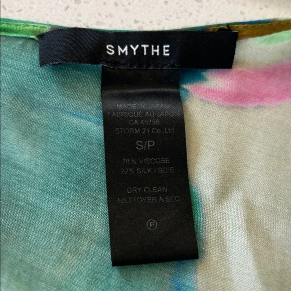 Smythe Twist Dress in Watercolor Green - Picture 7 of 15